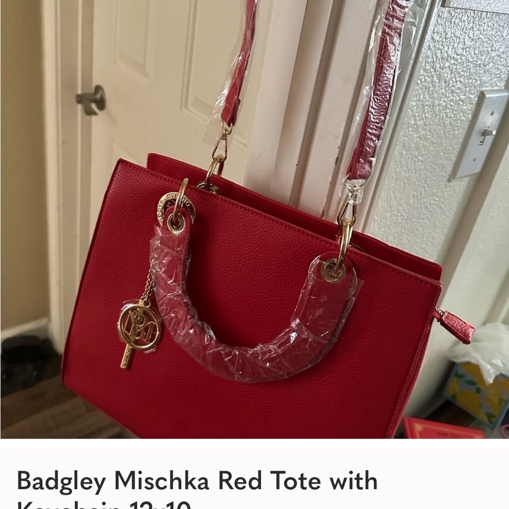 Badgley Mischka Red Tote Bag - NWT